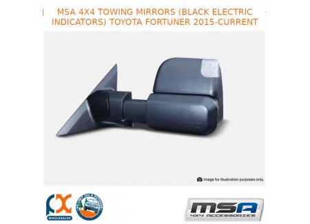 Msa 4x4 Towing Mirrors (black Electric Indicators) Fits Toyota Fortuner 2015-c